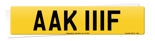 Registration number AAK 111F